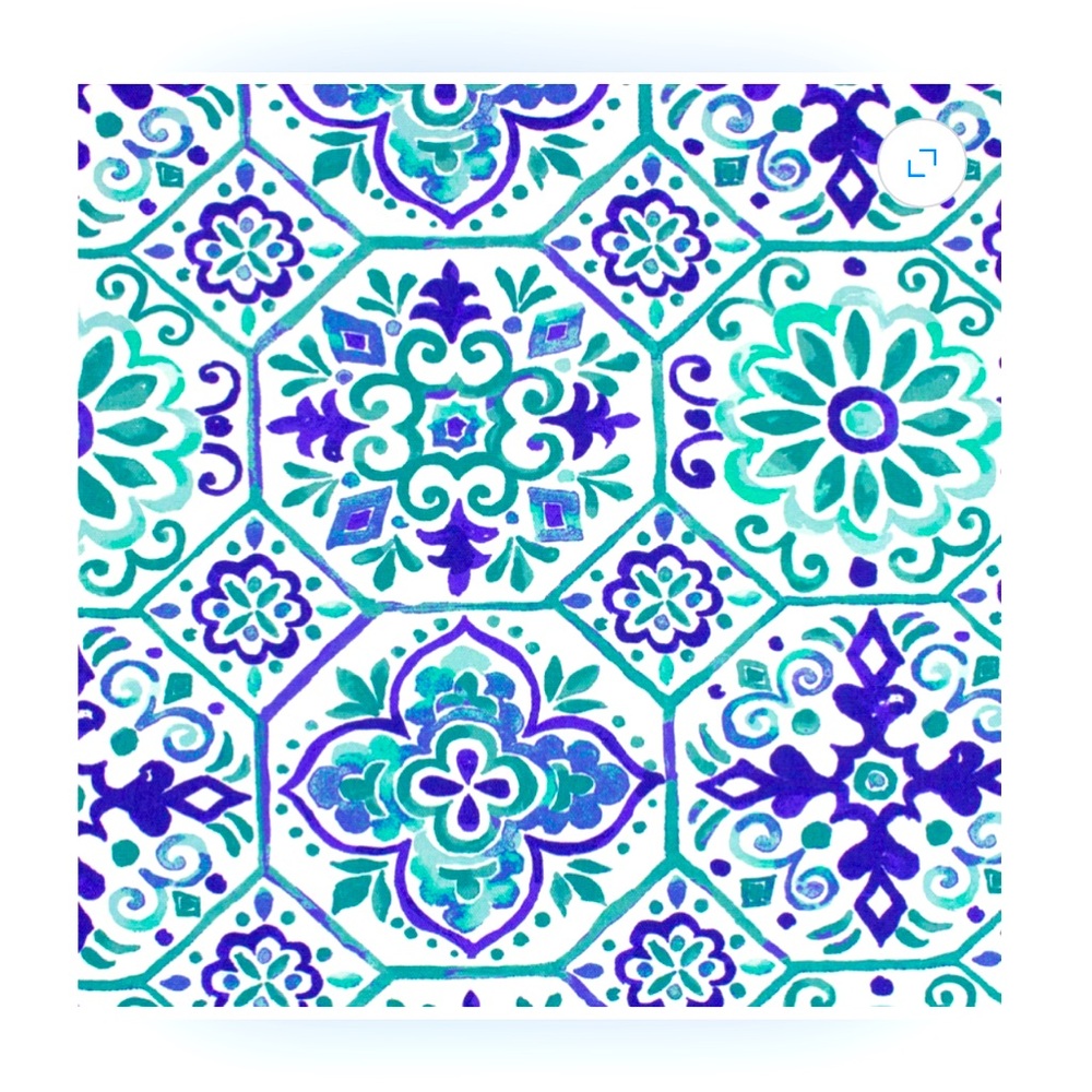 Blue and Green Medallion Decorative Better Homes & Gardens 100% Cotton Tile Teal